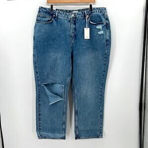 Good American Good 90's Duster Jeans - Blue950 - 18 - New with tags